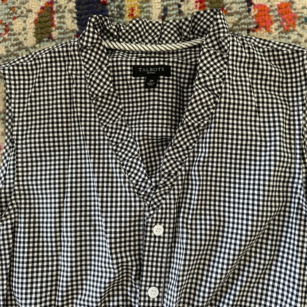Talbots Checkered Button Down - Picture 2 of 2